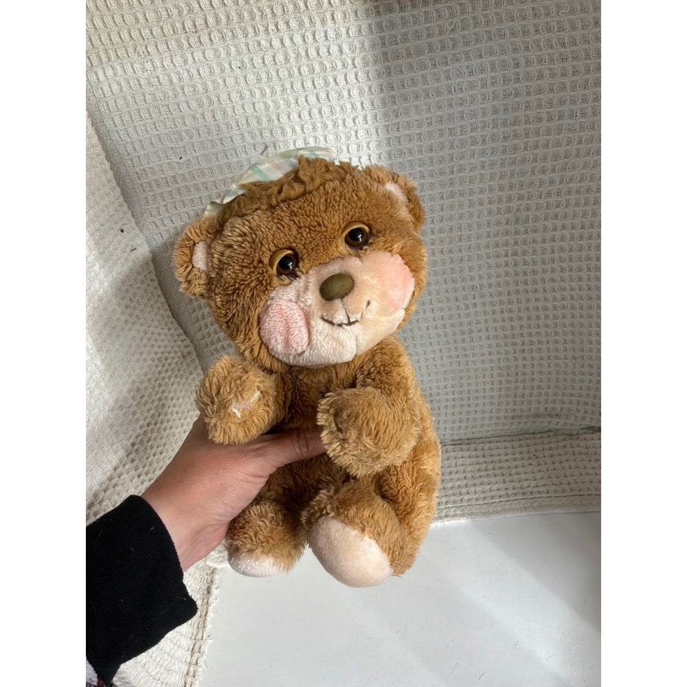 Vintage Unisex Unbranded Sleepy Teddy Bear Plush Small Brown Pink